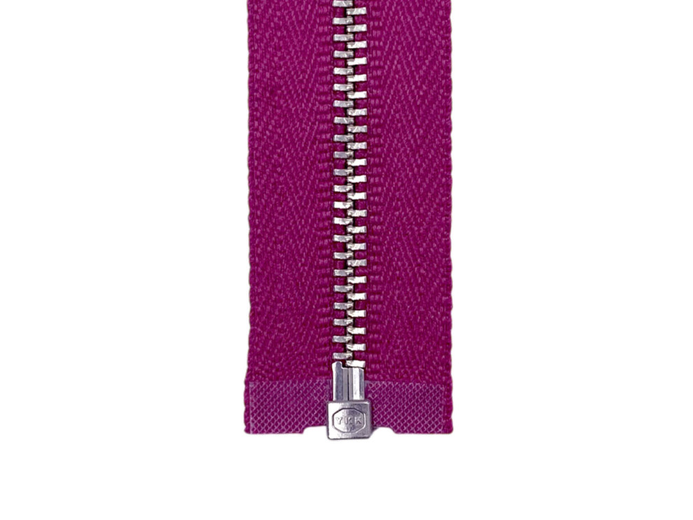 Металлическая молния никель YKK Т3, фуксия, цена за 1 шт (арт.24-853-n)