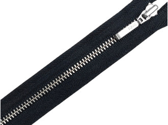 Металлическая молния никель YKK Т3, чёрный, цена за 1 шт (арт.24-bl-n)