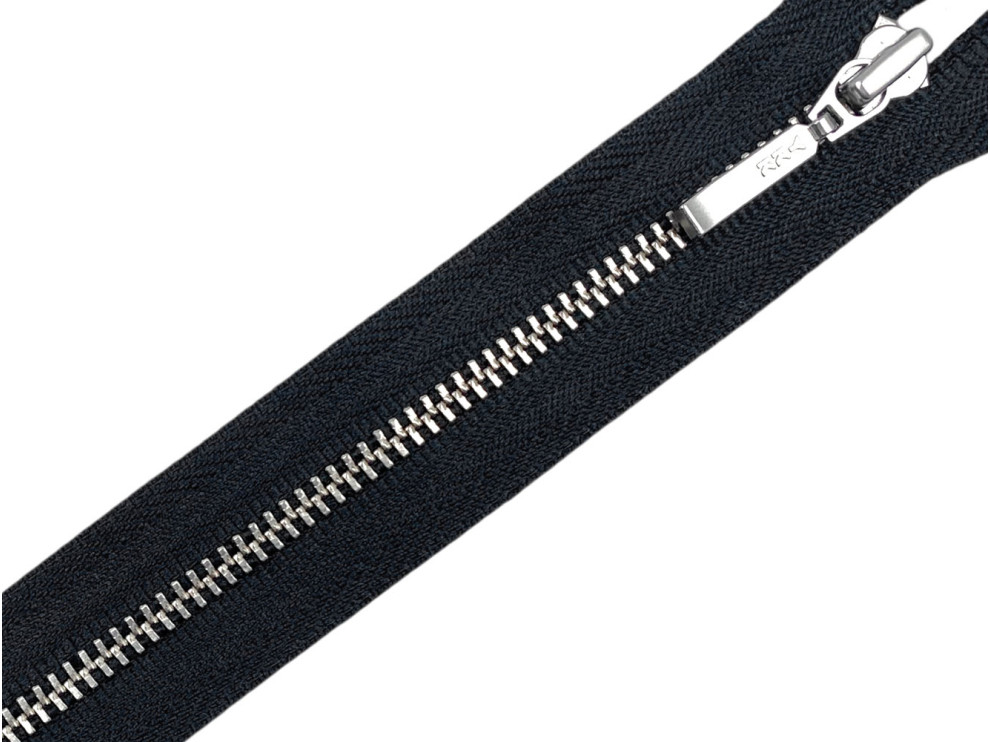 Металлическая молния никель YKK Т3, чёрный, цена за 1 шт (арт.24-bl-n)