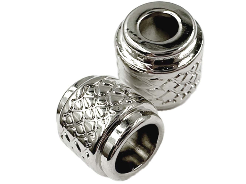 Накінечник для шнурка металевий, нікель, ціна на 1 шт (арт.25390)