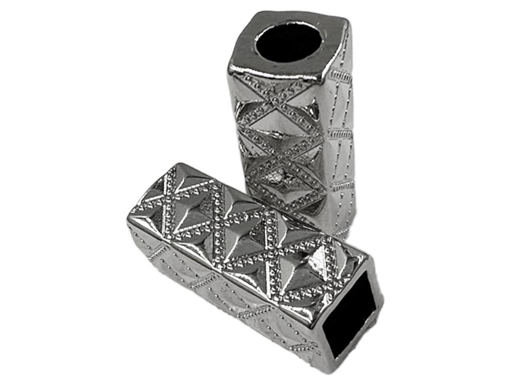 Наконечник для шнурка металлический, никель, цена на 1 шт (арт.25429)