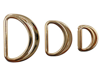Перетяжка подвійна металева, напівкільце, золото, ціна за 1 шт. (арт.25522-g)