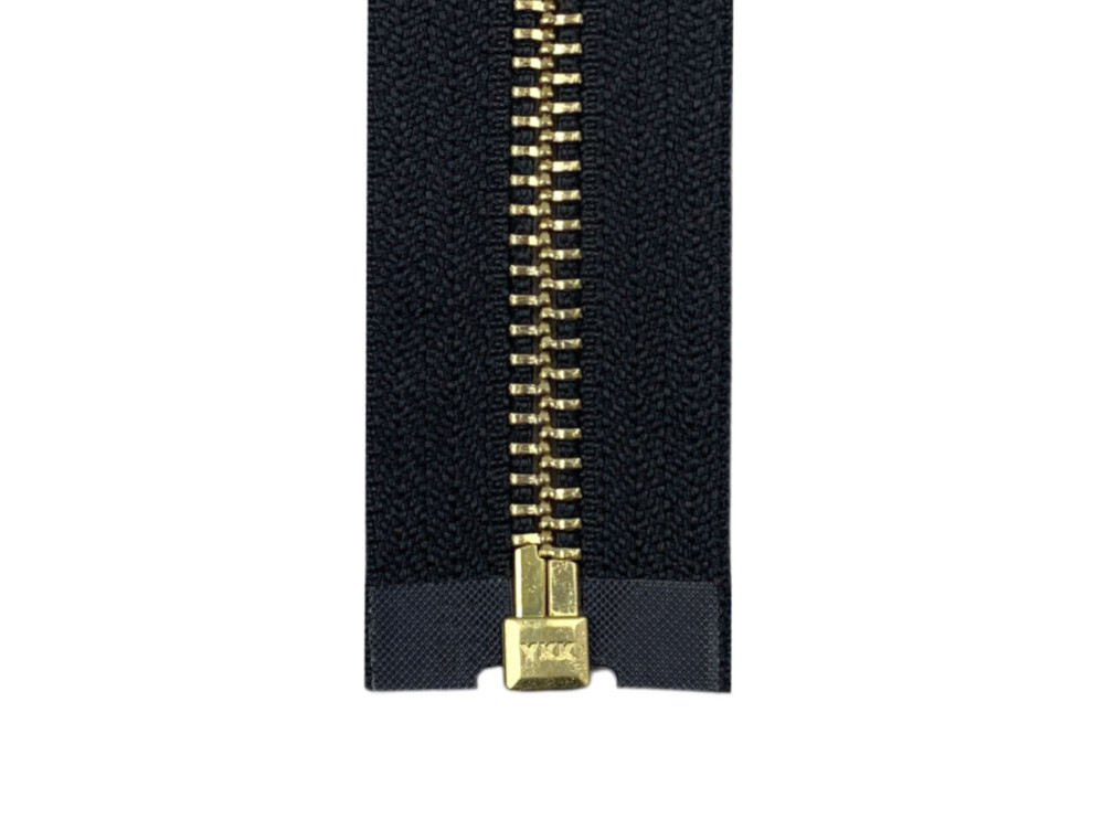 Металлическая молния белое золото YKK Т5, чёрный, цена за 1 шт (арт.25-bl-wg)