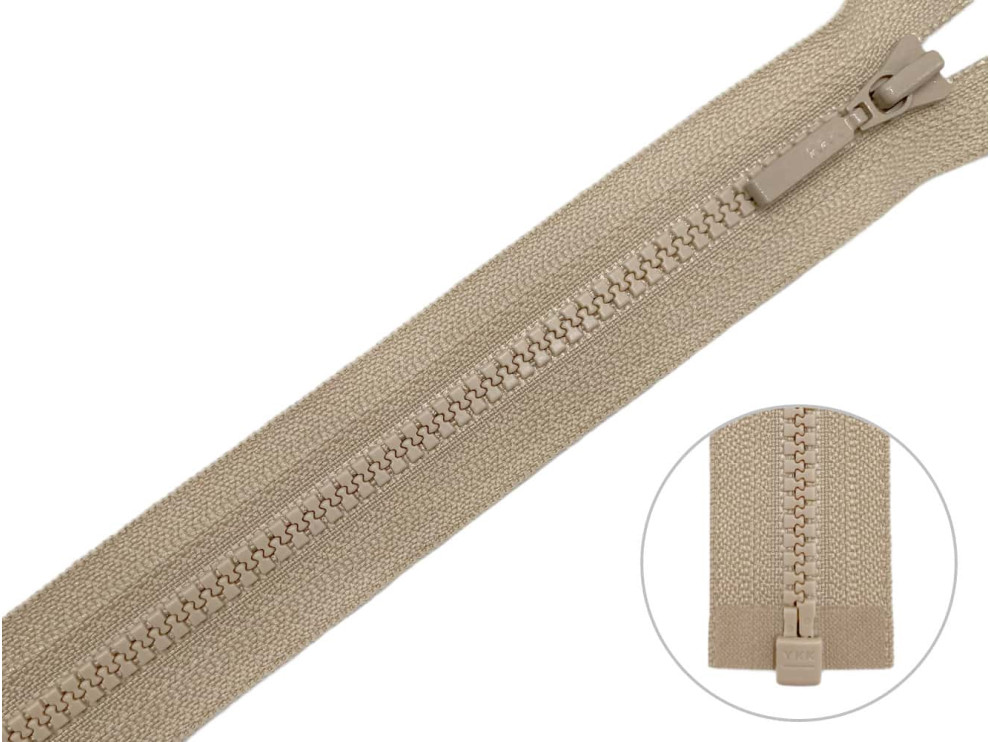 Тракторная молния YKK Т3 с пуллером DADR4, 70 см, тёмно-бежевый, цена за 1шт (арт.27-573)