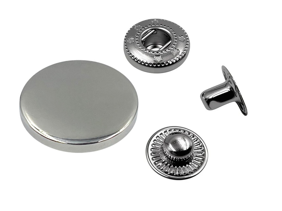 Кнопка установочная металлическая, никель, цена за 1 шт (арт.3329-n)