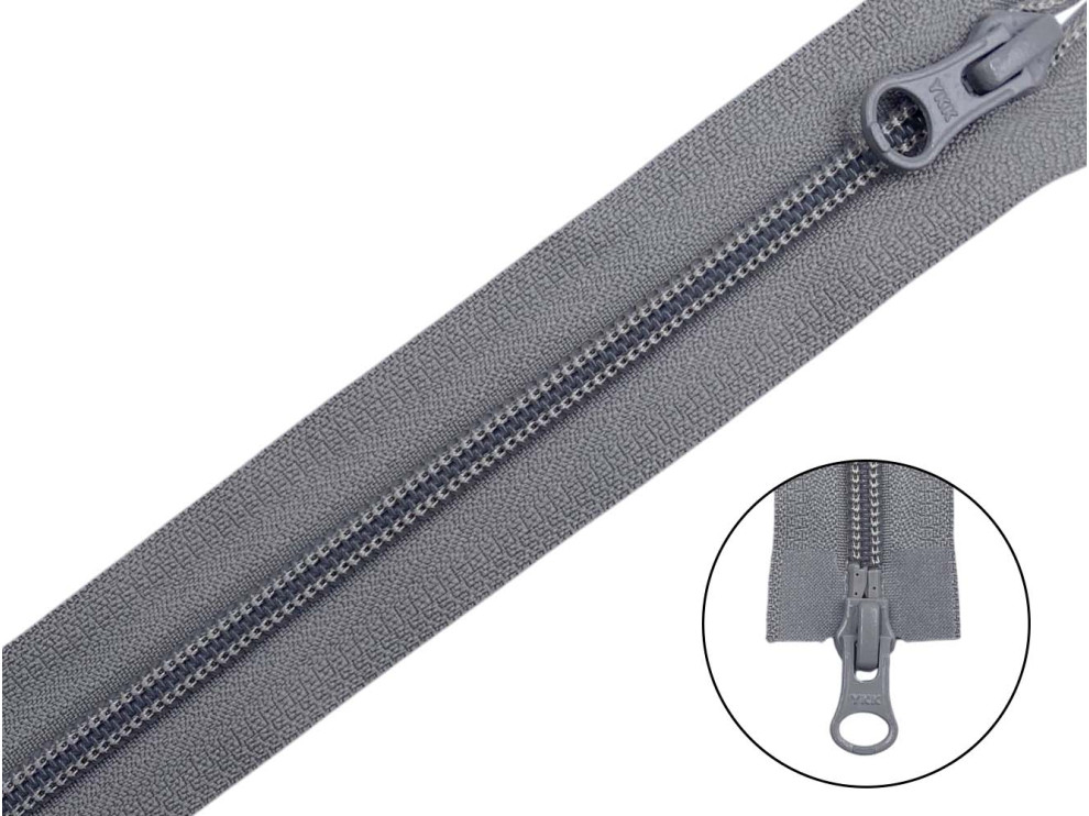 Спиральная молния кольцо YKK Т5, серый, цена за 1шт (арт.35-181)