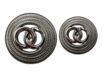 Пуговица металлическая на ножке, CHANEL, никель, цена за 1 шт (арт.35425)