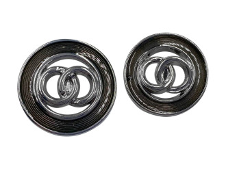 Пуговица металлическая на ножке, CHANEL, никель, цена за 1 шт (арт.35428)