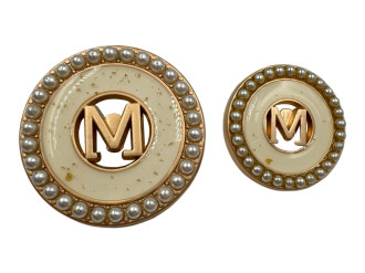 Ґудзик металевий на ніжці MOSCHINO, золото, ціна за 1 штуку (арт.35432)