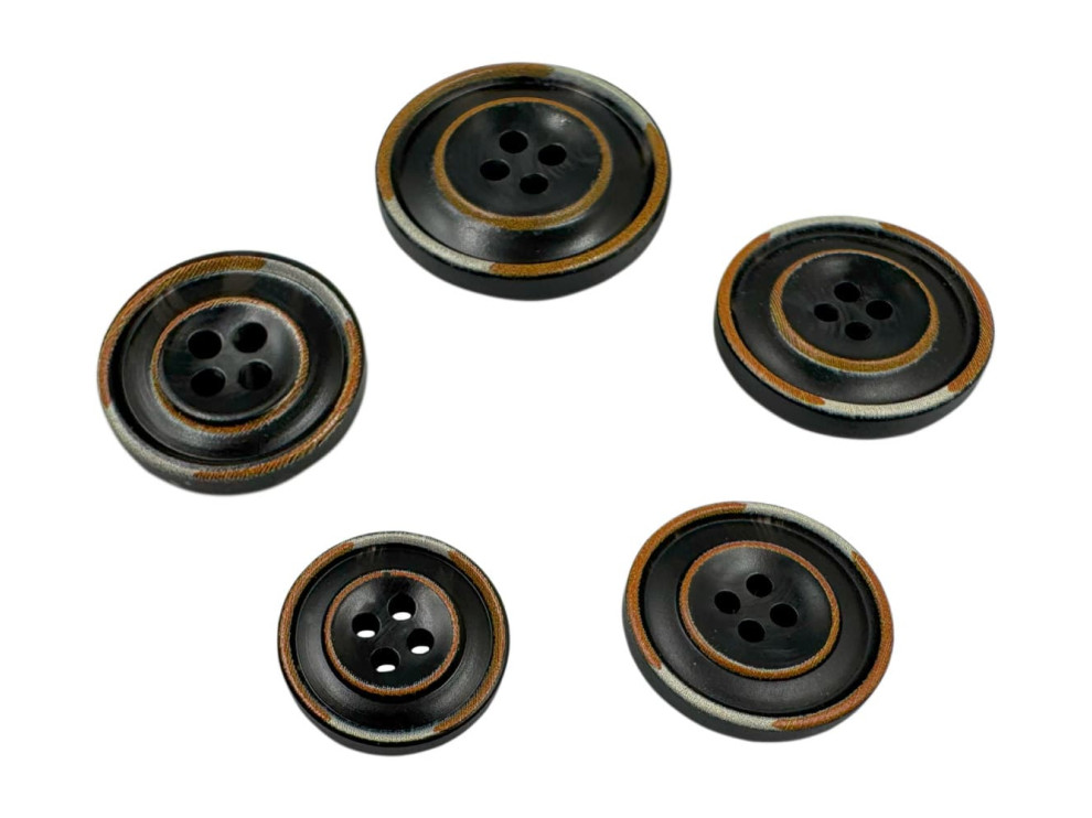 Пуговица пластиковая, прошивная, цвет чёрный, цена за 1 шт. (арт.35462)