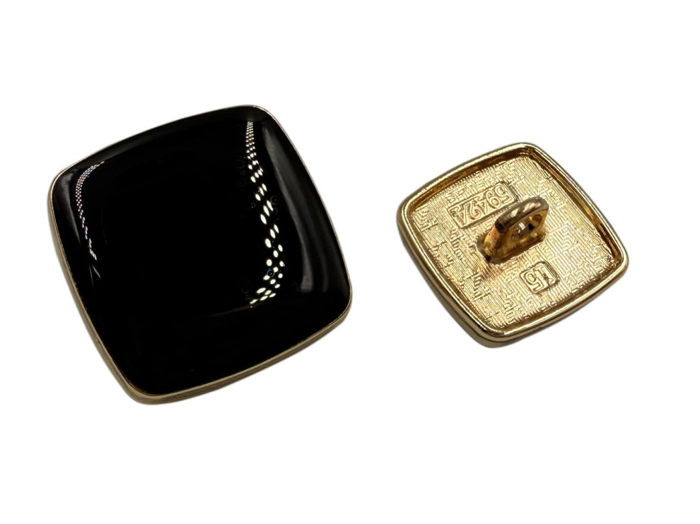Пуговица металлическая, черный с золотом, цена за 1 шт (арт.35598-bl-g)