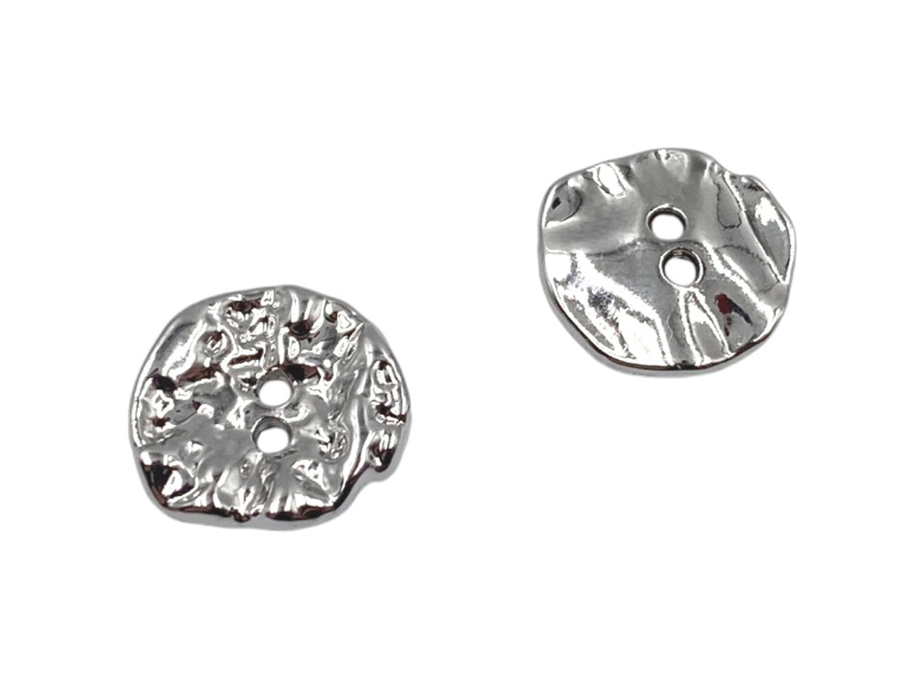 Пуговица металлическая рубашечная фактурная, никель, цена за 1 шт (арт.35614-n)