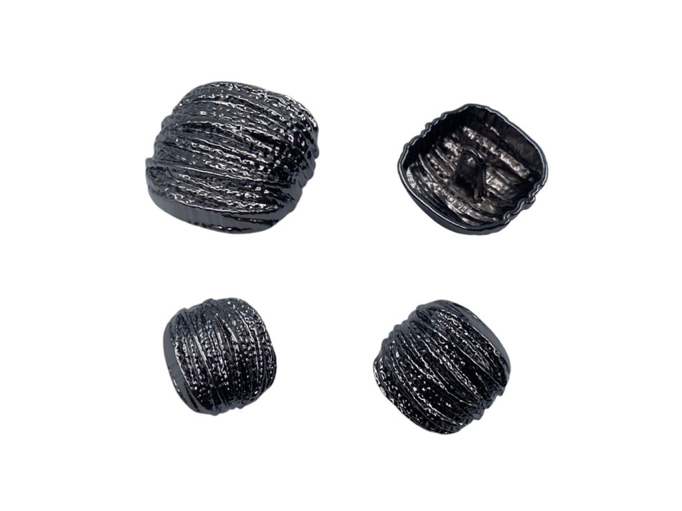 Ґудзик металевий фактурний, темний нікель, ціна за 1 шт (арт.35636-bn)