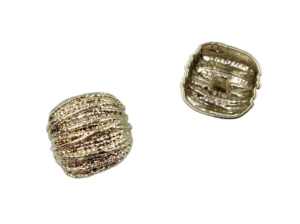 Ґудзик металевий фактурний, золото, ціна за 1 шт (арт.35636-mg)