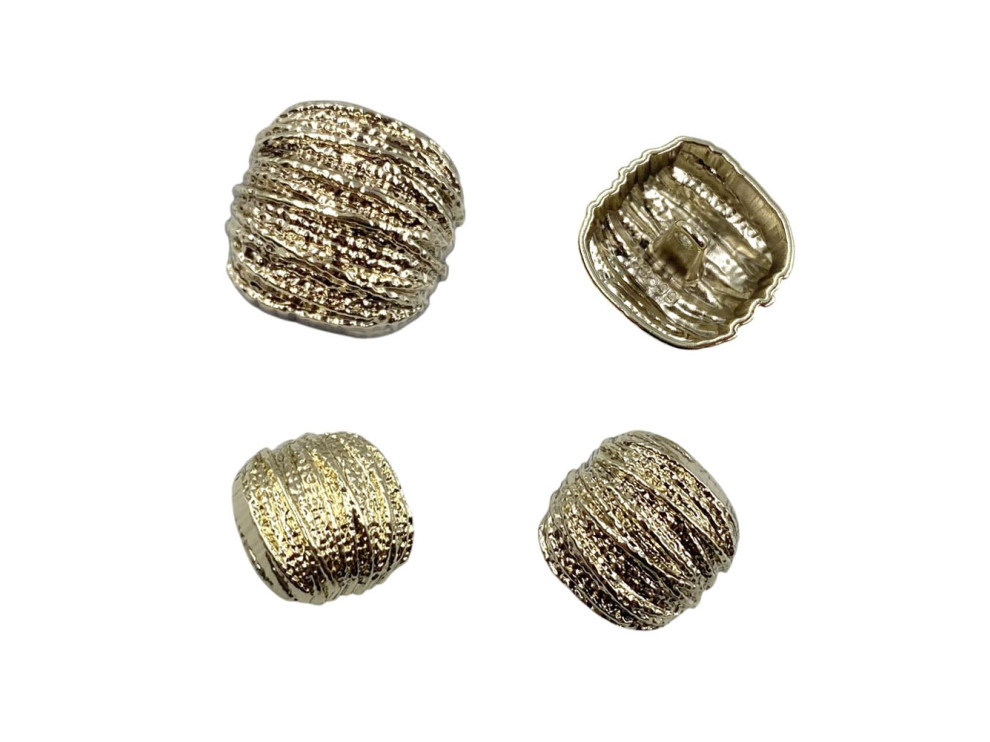 Ґудзик металевий фактурний, золото, ціна за 1 шт (арт.35636-mg)