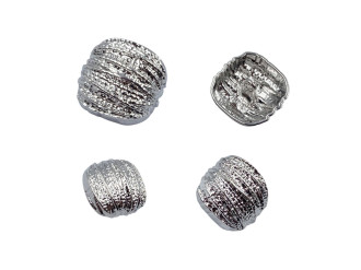 Ґудзик металевий фактурний, нікель, ціна за 1 шт (арт.35636-n)