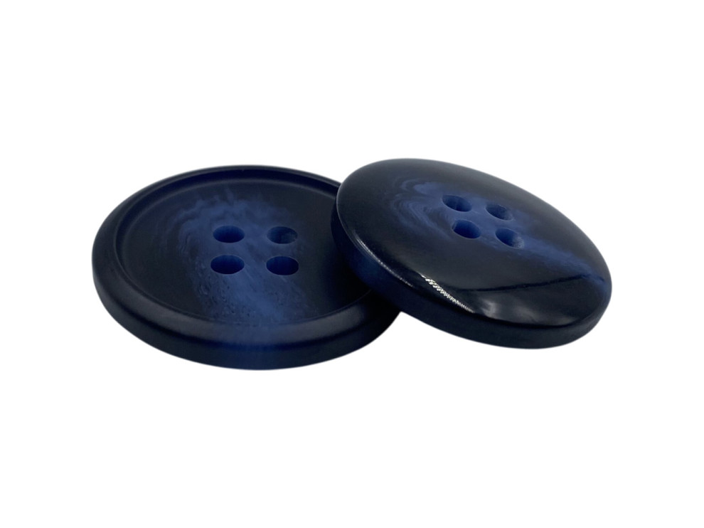 Пуговица пластиковая роговая, темно-синий, цена за 1 шт (арт.35657-blue)
