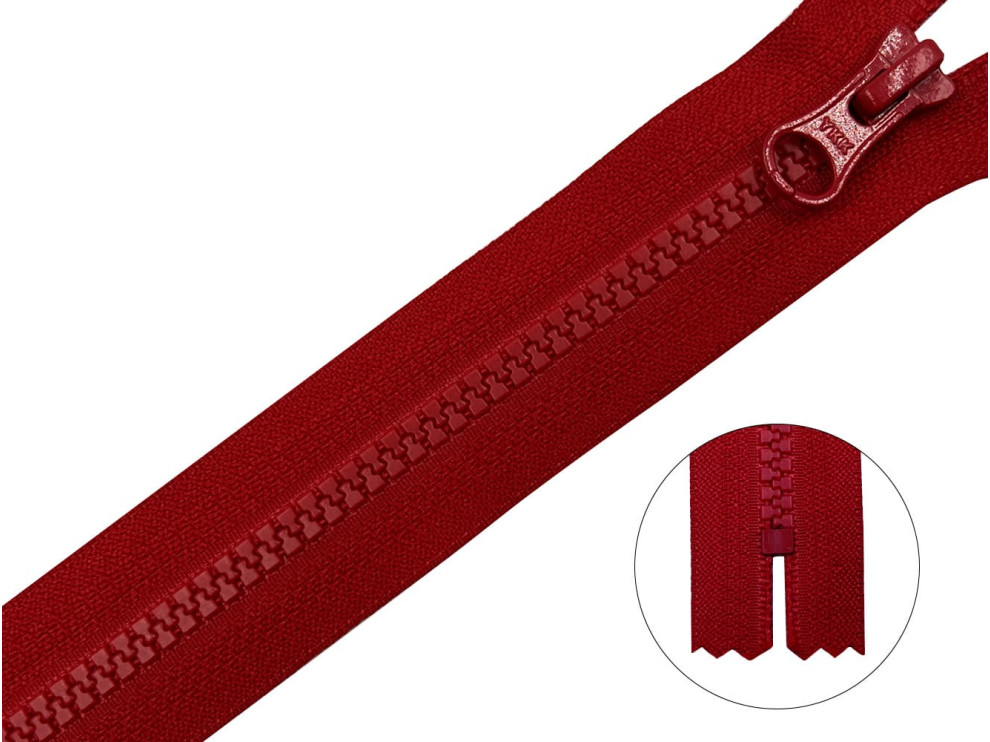 Тракторная молния YKK Т5, красный, цена за 1шт (арт.36-519)