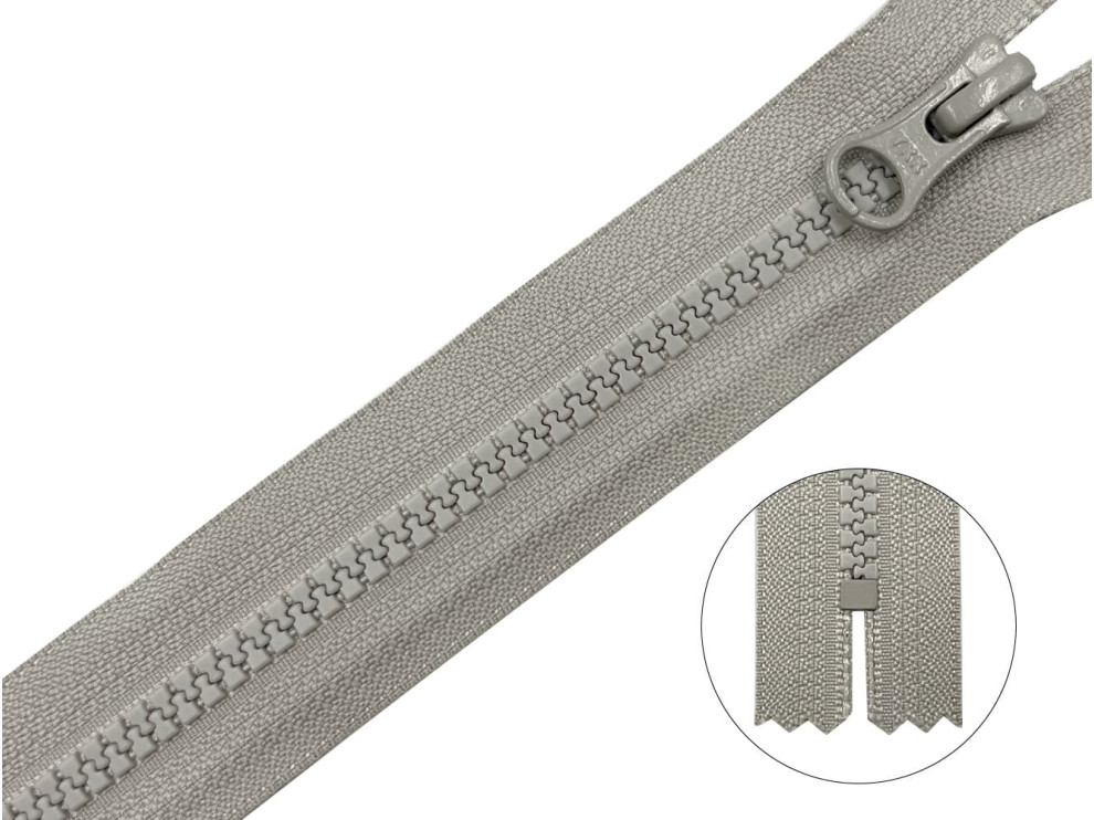 Тракторная молния YKK Т5, серый, цена за 1шт (арт.36-576)