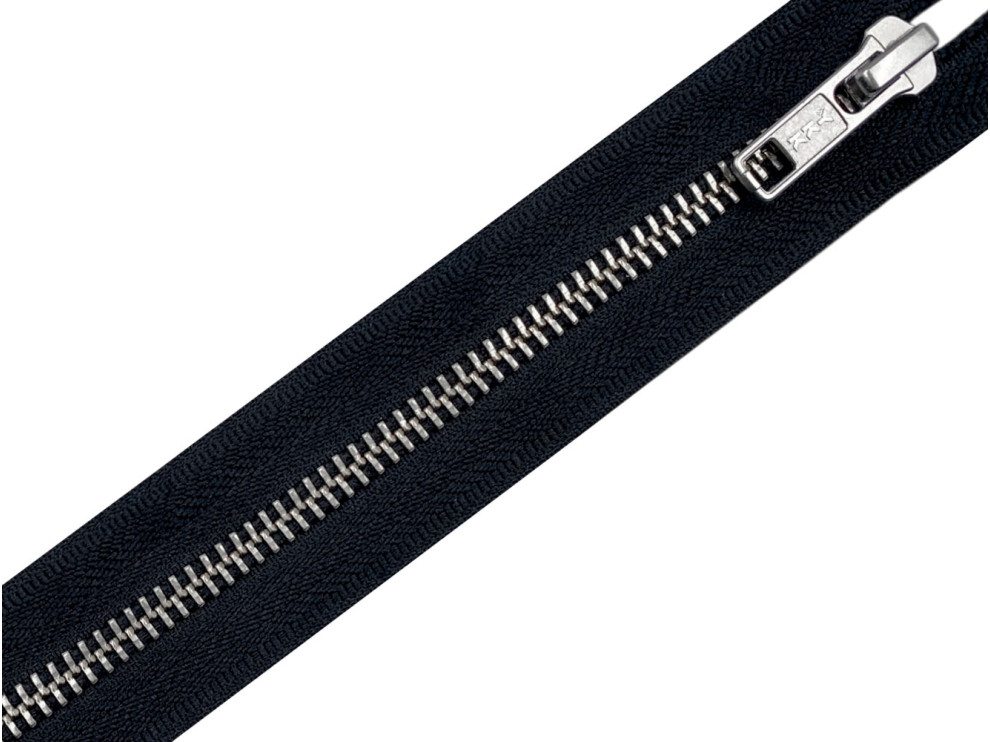 Металлическая молния никель YKK Т5, чёрный, цена за 1шт (арт.41-n-bl)