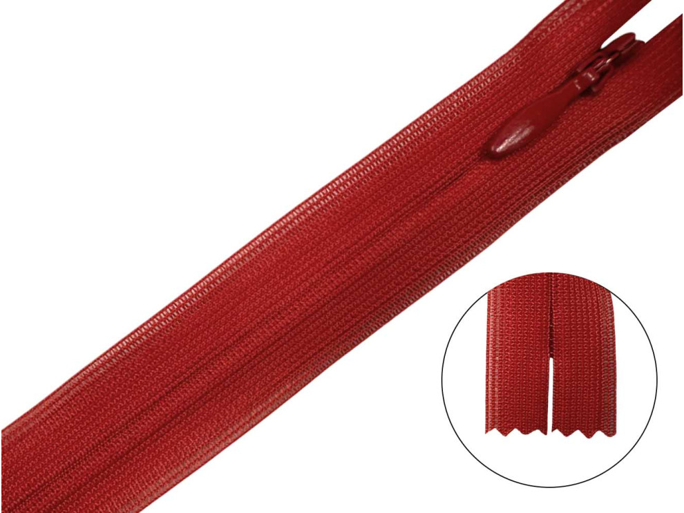 Потайная молния YKK, бордовый, цена за 1 шт (арт.60-520)