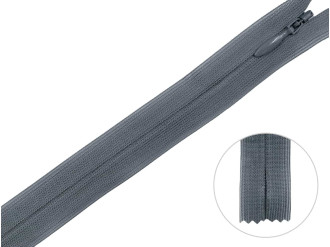 Потайная молния YKK, серый, цена за 1 шт (арт.60-182)