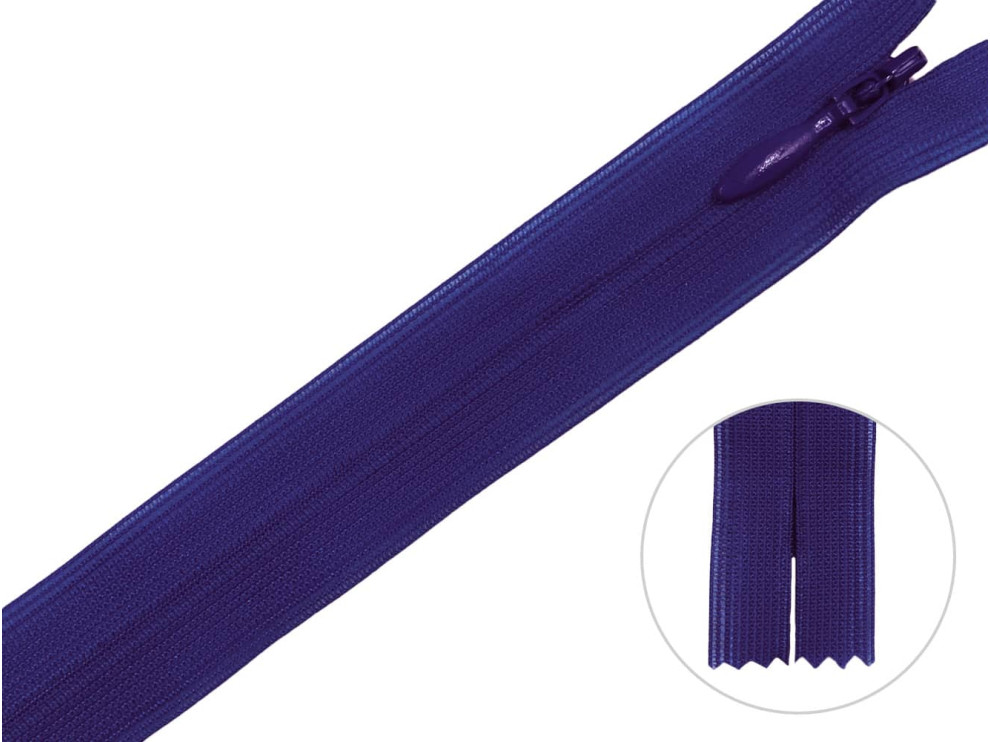 Потайная молния YKK, фиолетовый, цена за 1 шт (арт.60-228)
