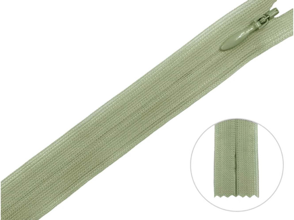 Потайная молния YKK, фисташковый, цена за 1 шт (арт.60-883)