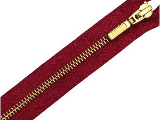 Металлическая молния золото YKK Т5, красный, цена за 1шт (арт.12-519)