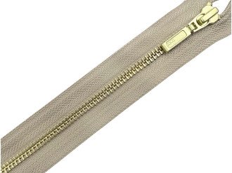 Металева блискавка золото YKK Т5, бежевий, ціна за 1 шт (арт.12-573)