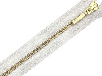 Металлическая молния золото YKK Т5, айвори, цена за 1 шт (арт.12-841)