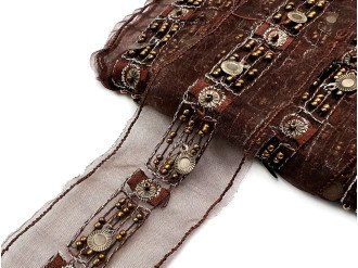 Тасьма декоративна 35 мм, коричневий №44, ціна за 1 м (арт.1275)