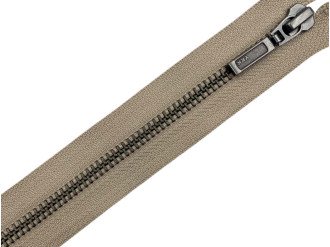 Металева блискавка темний нікель YKK Т5, бежевий, ціна за 1 шт (арт.14-18-573-bn)