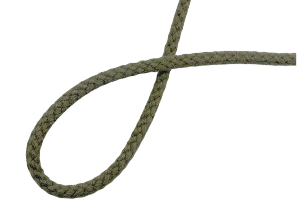 Шнур круглий бавовняний 5 мм, хакі, ціна за 1 метр (арт.15223-072)