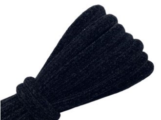 Шнур махровый круглый 6 мм, черный, цена за 1 метр (арт.15361)
