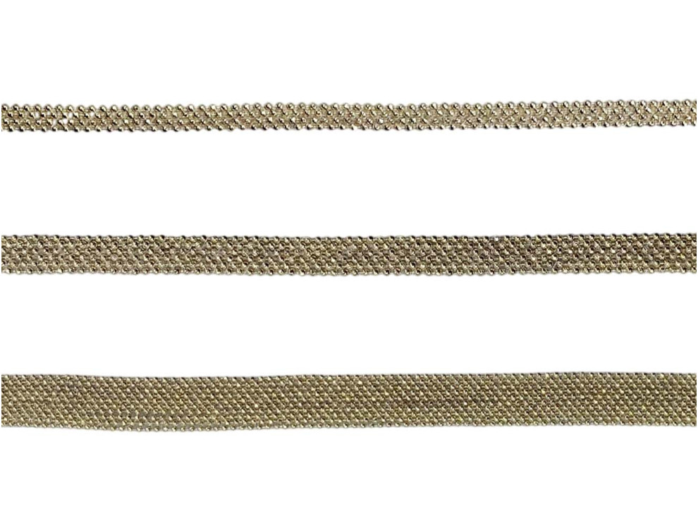 Тасьма металева моніль, золото, ціна за 10 см (арт.15375-g)