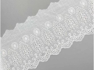 Прошва, кружево батистовое 200 мм, молочный, цена за 1 метр (арт.16117-milk)