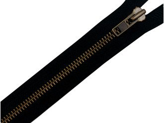 Молния YKK металлическая, Т8, бронза/чёрный, цена за 1 шт (арт.19-br)