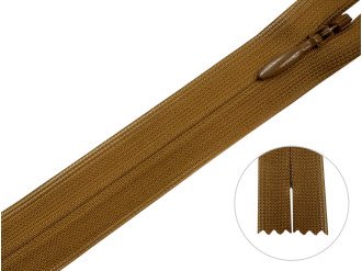 Потайная молния YKK, коричневый, цена за 1 шт (арт.20-022)
