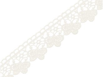 Мереживо ажурне 30 мм, молочний, ціна за 1 метр (арт.20639)
