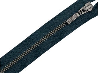Металлическая молния тёмный никель YKK Т5, 2 бегунка, тёмно-зелёный, цена за 1 шт (арт.21-100-017-bn)