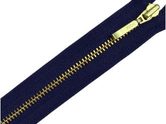 Металлическая молния золото YKK Т3, цена за 1 шт, синий (арт.22-058-g)