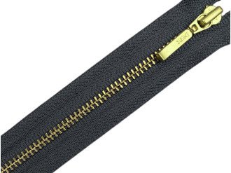 Металева блискавка золото YKK Т3, темно-сірий, ціна за 1 шт (арт.22-182-g)