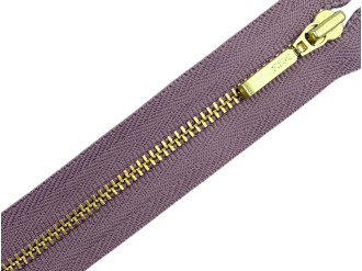 Металлическая молния золото YKK Т3, сиреневый, цена за 1 шт (арт.22-206-g)