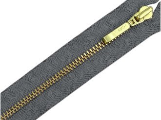 Металева блискавка золото YKK Т3, сірий, ціна за 1 шт (арт.22-275-g)