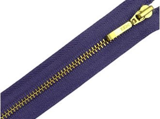 Металлическая молния золото YKK Т3, фиолетовый, цена за 1 шт (арт.22-321-g)