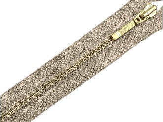 Металева блискавка золото YKK Т3, бежевий, ціна за 1 шт (арт.22-573-g)
