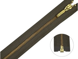 Металлическая молния золото YKK Т3, дымный, цена за 1 шт (арт.22-034)