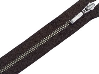 Металева блискавка нікель YKK Т3, коричневий, ціна за 1 шт (арт.24-141-n)
