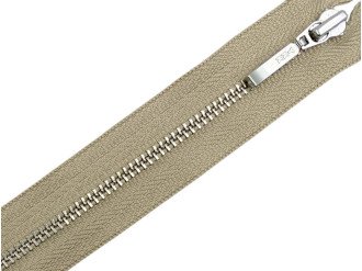 Металлическая молния никель YKK Т3, бежевый, цена за 1 шт (арт.24-573-n)